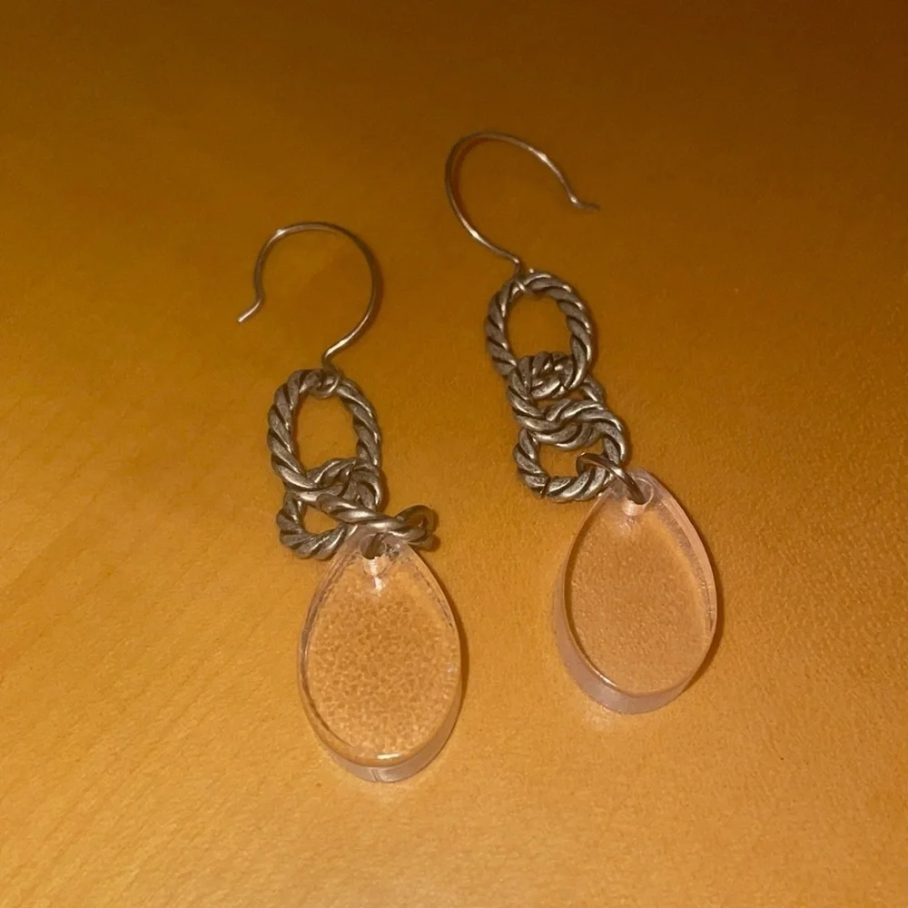 Color by amber clear drop earrings